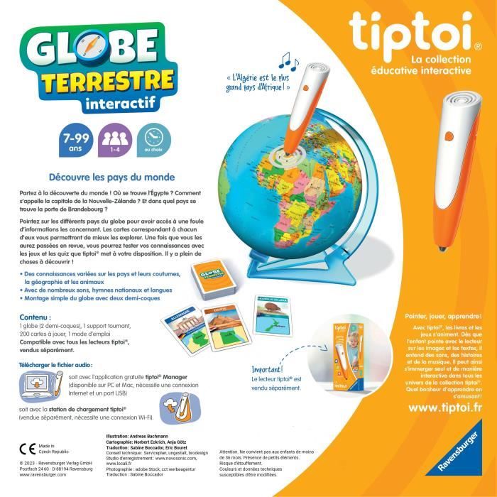 tiptoi® Globe terrestre interactif, 00000191, 7 ans, Ravensburger