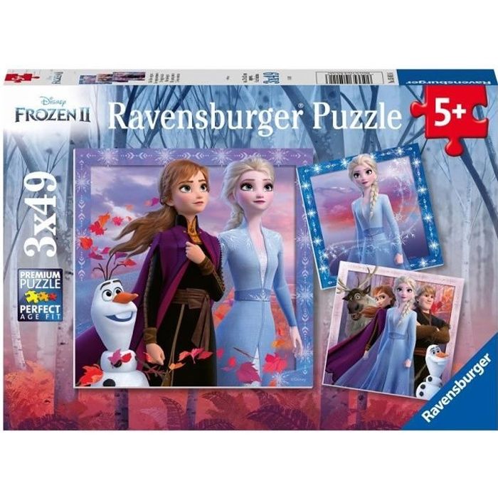 Puzzles 3x49 pieces La Reine des Neiges 2, Le voyage commence, Des 5 ans, Ravensburger