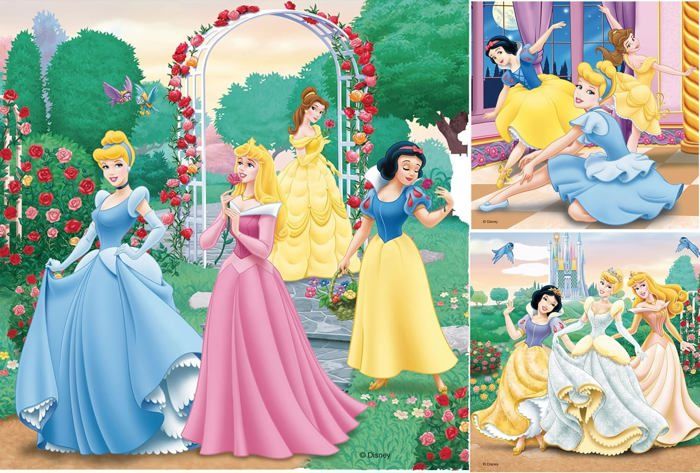 Puzzles 3x49 pieces Disney Princesses, Des 5 ans, Ravensburger