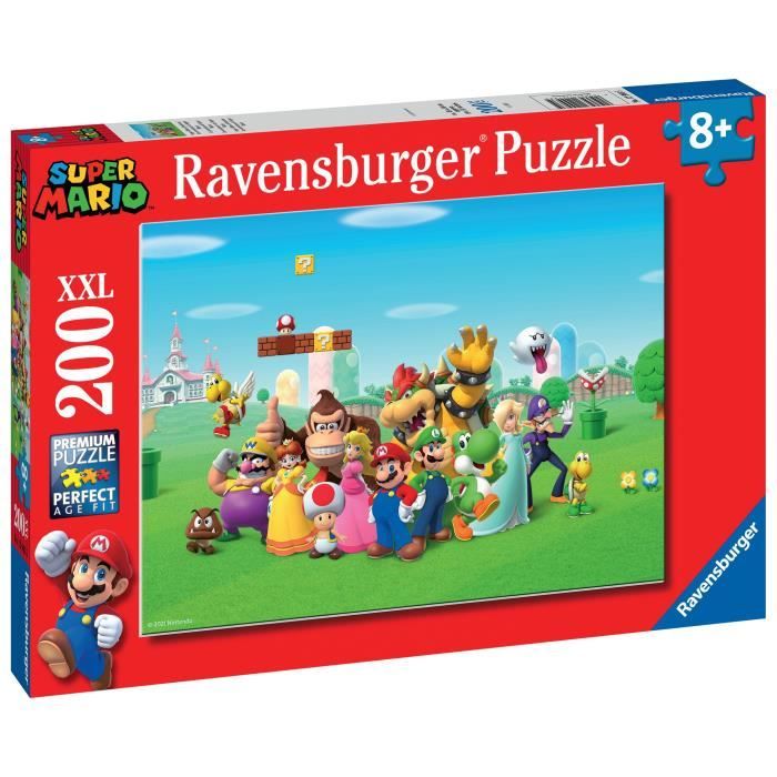 Puzzle 200 pieces XXL Les aventures de Super Mario, 00012993, Des 8 ans, Ravensburger