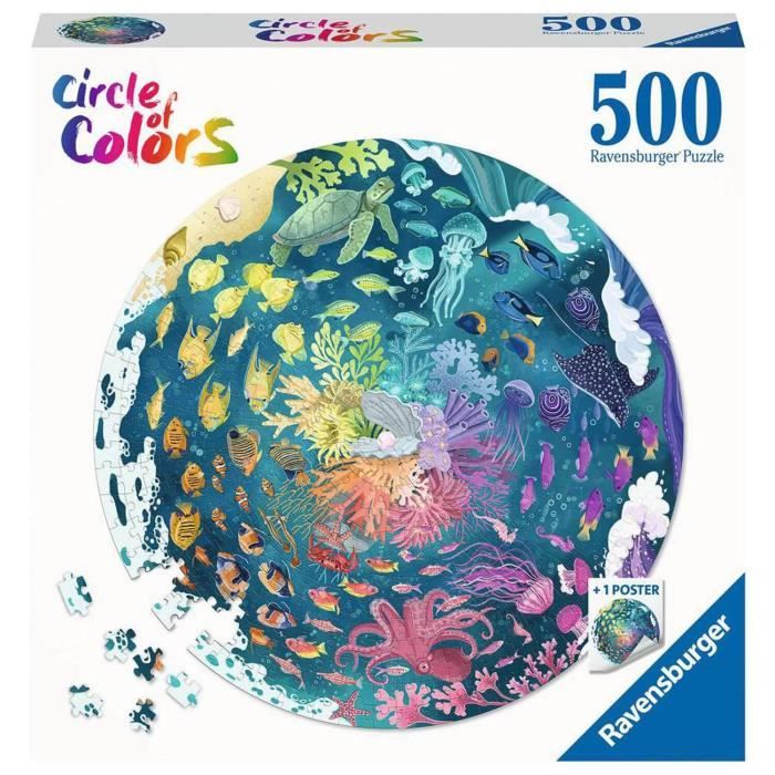 Puzzle rond 500 pieces Océan, Circle of Colors, Puzzle Adulte, des 12 ans, 17170, Ravensburger