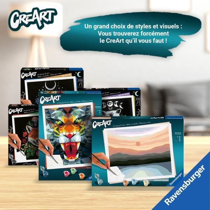 CreArt Flowers on my mind 24x30 cm - Peinture par numéros Des 12 ans Ravensburger - 20275