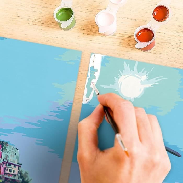 CreArt 80x50 cm - Triptyque - 5 terres - SÈrie NumÈro d'art Tryptique - 00023529 - Des 12 ans