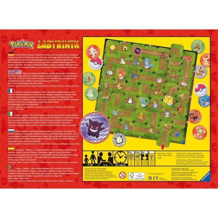 Labyrinthe POKEMON - Ravensburger - Jeu de société famille - Chasse au trésor - 2 a 4 joueurs des 7 ans