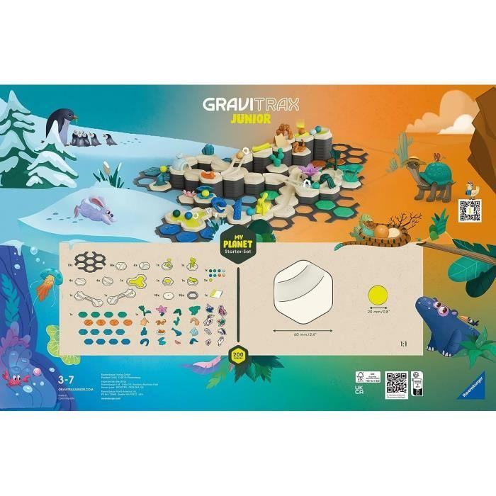 Gravitrax Junior - Starter Set XXL My Planet 184 pieces - Circuit de billes - Jeu de construction créatif - Des 3 ans -