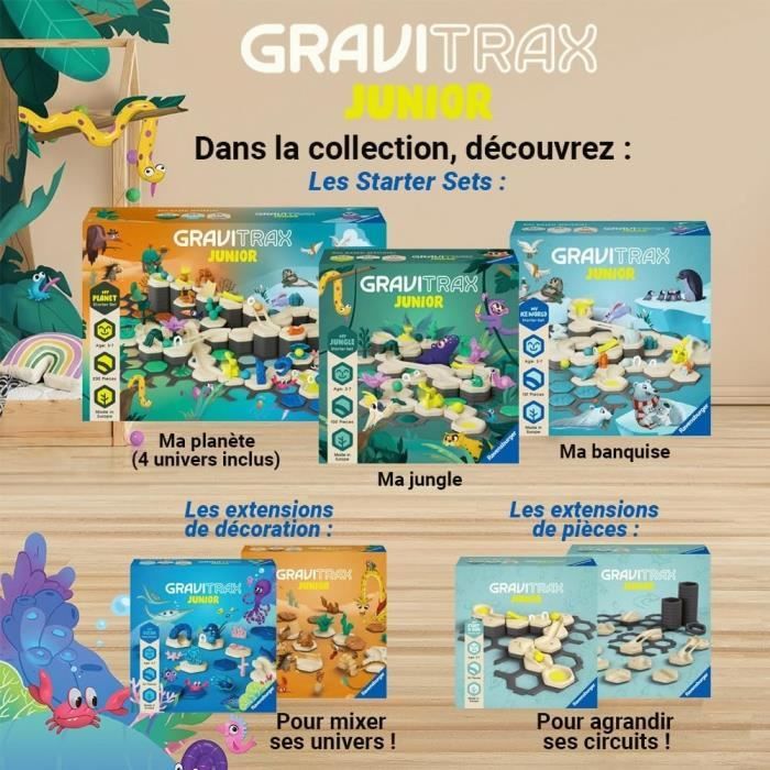 Gravitrax Junior - Starter Set My Jungle 97 pieces - Circuit de billes - Jeu de construction crÈatif - Ravensburger - Des 3 ans