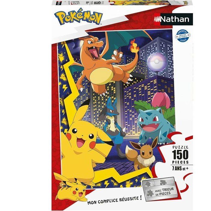 Puzzle 150 pieces La ville des Pokémon, Pokémon, Pour enfant, a partir de 7 ans, Nathan, 086189