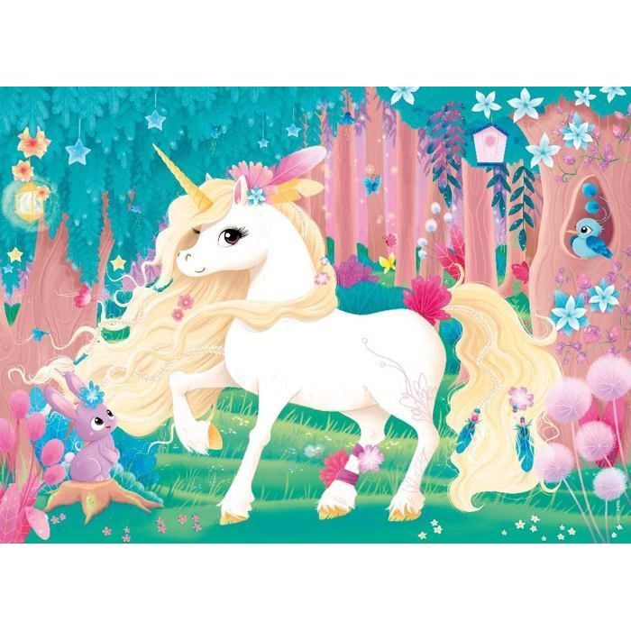 Puzzle enfant 45 pieces Jolie licorne Nathan - Poster inclus - Theme fantastique - Mixte - A partir de 5 ans