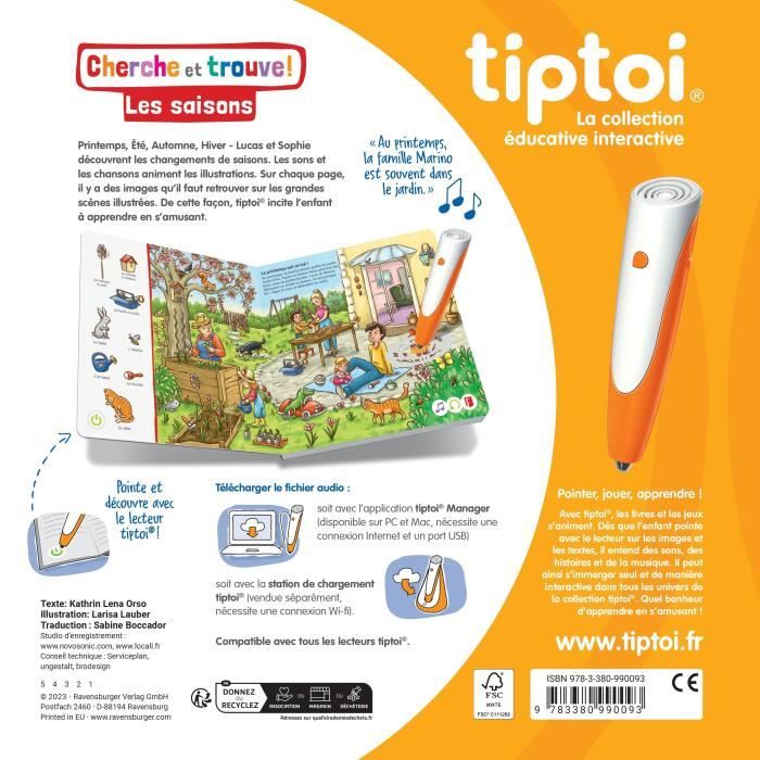 Ravensburger-tiptoi-Livre interactif-Cherche et trouve Les saisons-Jeu éducatif électronique,sans écran-A partir de 2 ans-13099009