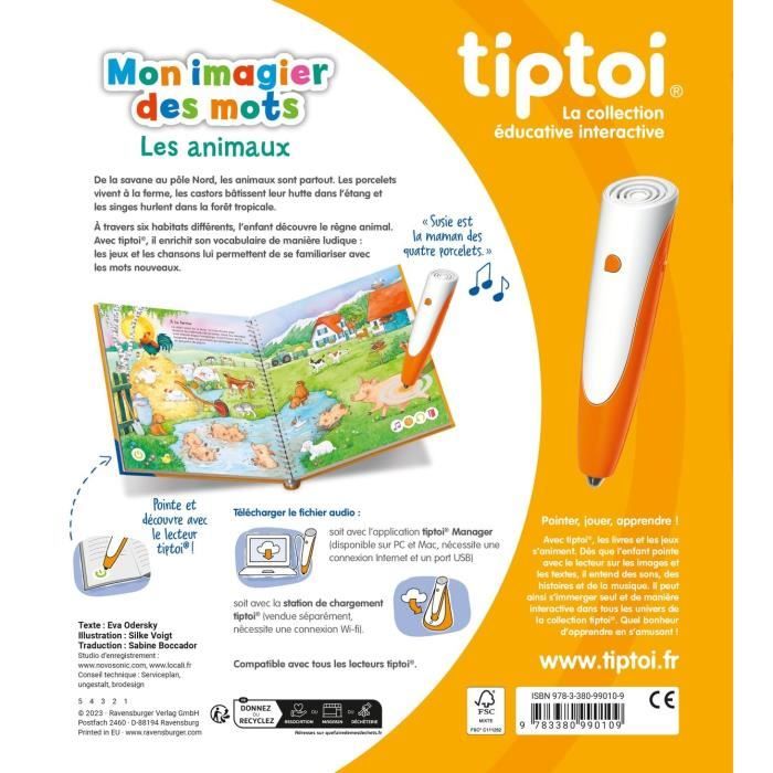 tiptoi Mon imagier des mots Les animaux,Livre interactif, Jeu éducatif électronique, sans écran-3 ans-13099010, Ravensburger