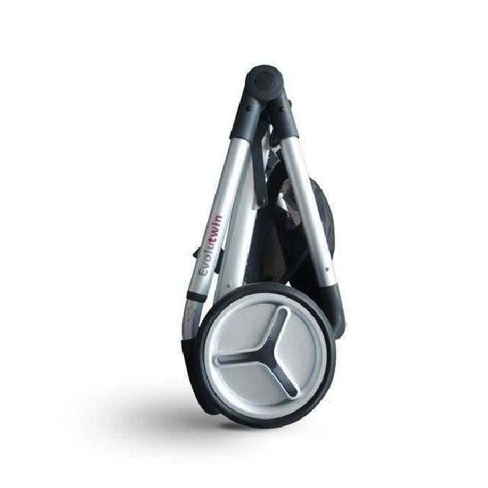 RED CASTLE Poussette double Evolutwin - Des la naissance - Jusqu'a 15kg - Dossier rÈglable - Noir