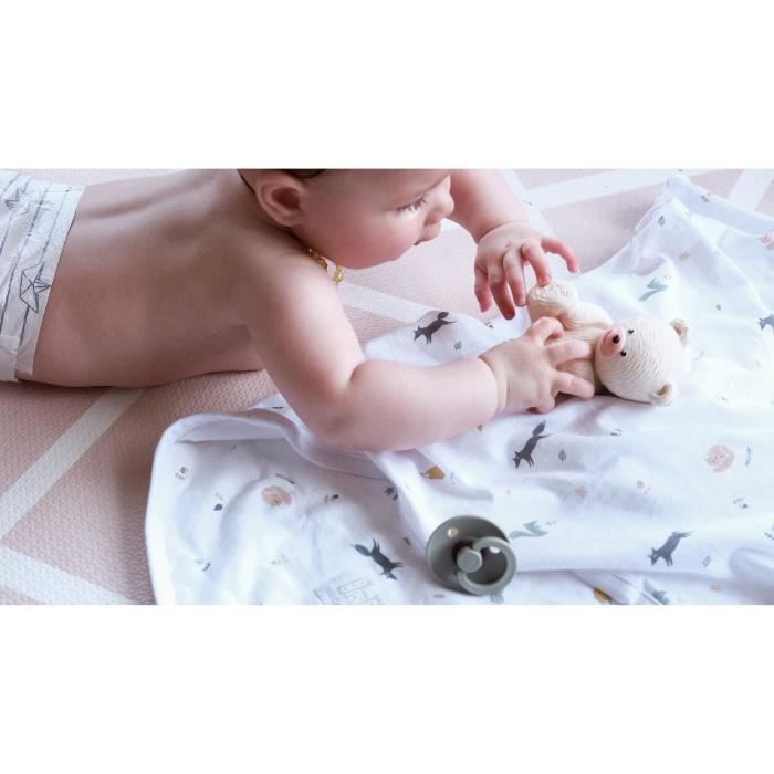 Couverture Miracleô Leaf/biais Blanc - RED CASTLE - Coton - Mixte