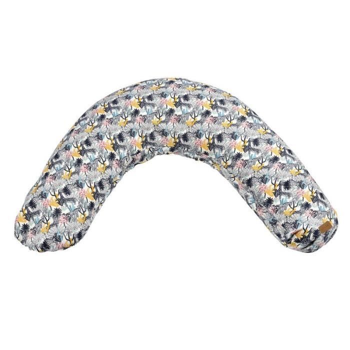BÉABA - Big Flopsy™ - Coussin de grossesse et d'allaitement - Fleur de coton - 180 cm - Jungle