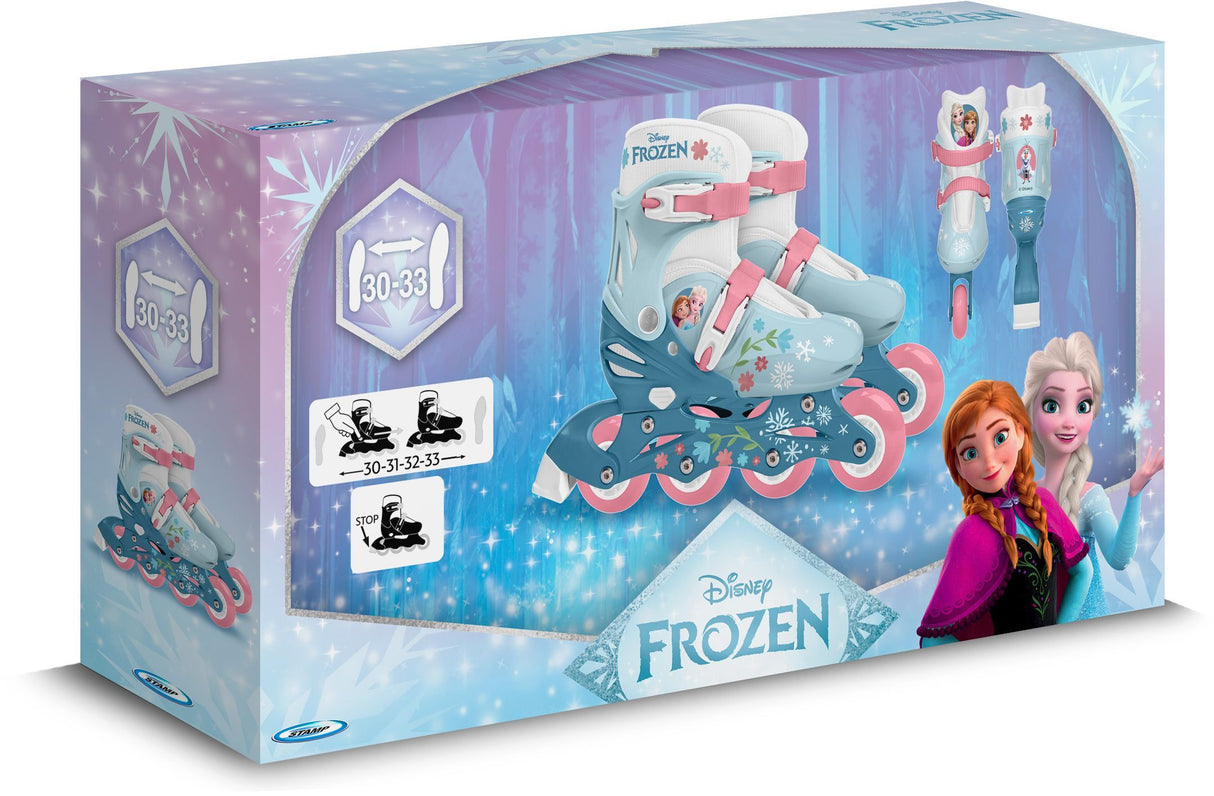 Patins en ligne ajustable - LA REINE DES NEIGES - Fille - Bleu - Taille 30-33