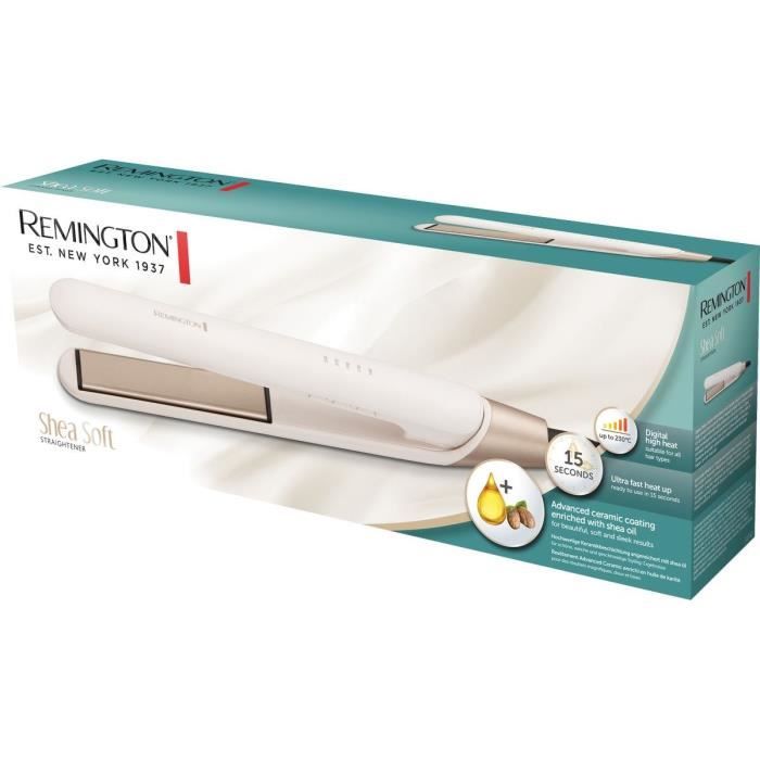 Lisseur REMINGTON S4740 Shea Soft 5 températures de 150 a 230° - revetement Advanced Ceramic enrichi a l'huile de karité