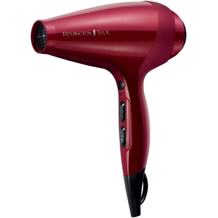 Sèche-Cheveux Remington AC9096 Silk Ionique Grille Céramique Protéine de Soie, Moteur AC Professionnel, Fonction turbo 2400W