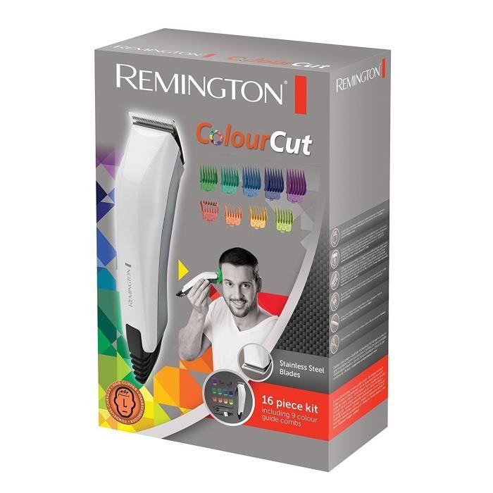 Tondeuse Cheveux Homme Color Cut - REMINGTON - HC5035 - Lames Acier Inoxydable Auto-Aff˚tÈes - 11 Sabots