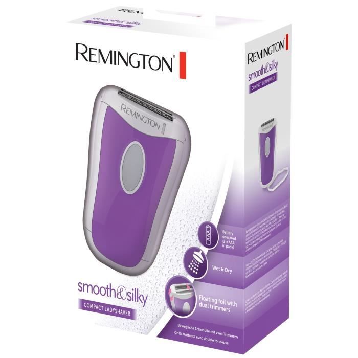 Rasoir féminin compact - REMINGTON - WSF4810 SMOOTH & SILK - a pile - Violet / Blanc