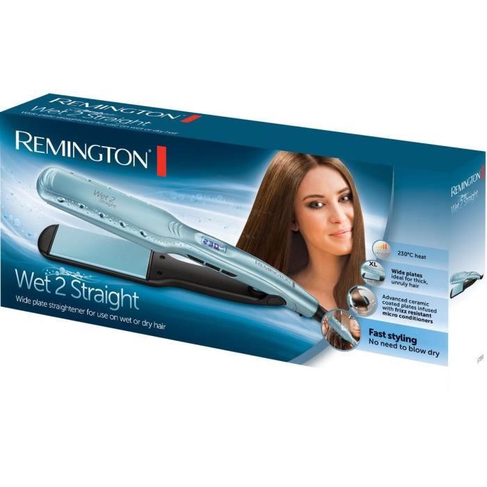 Lisseur - REMINGTON - Wet2Straight S7350 - Plaques larges - Soins a l'huile d'argan et Vitamine E