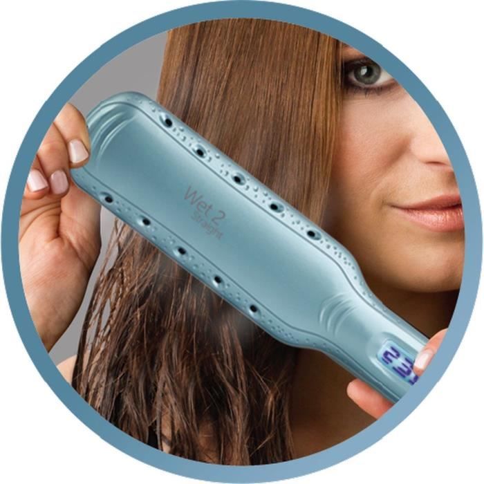 Lisseur - REMINGTON - Wet2Straight S7350 - Plaques larges - Soins a l'huile d'argan et Vitamine E