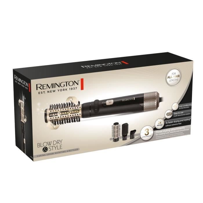 Brosse Soufflante - REMINGTON - AS7580 R - 1000 W - Technologie ionique - 3 accessoires inclus