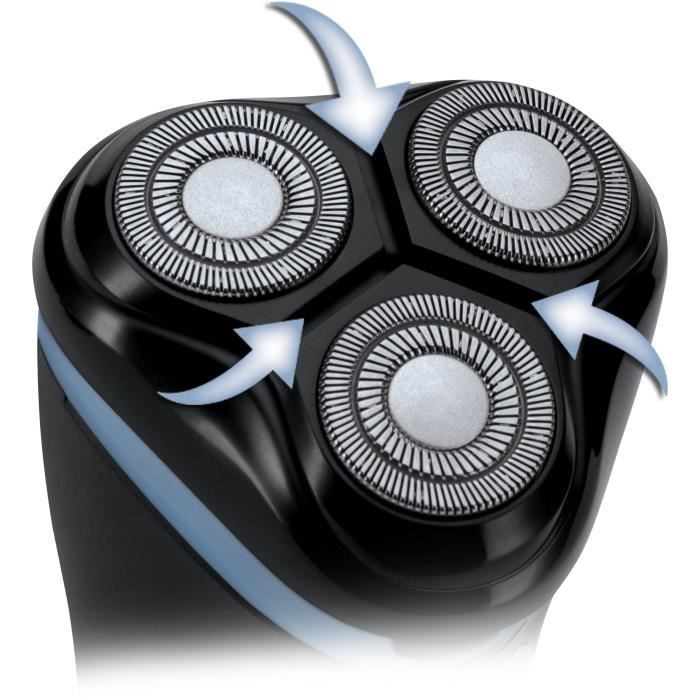 Rasoir rotatif sans fil - REMINGTON - R1000 - 3 lames Dual Track - Tondeuse escamotable - Autonomie 30 min - LED