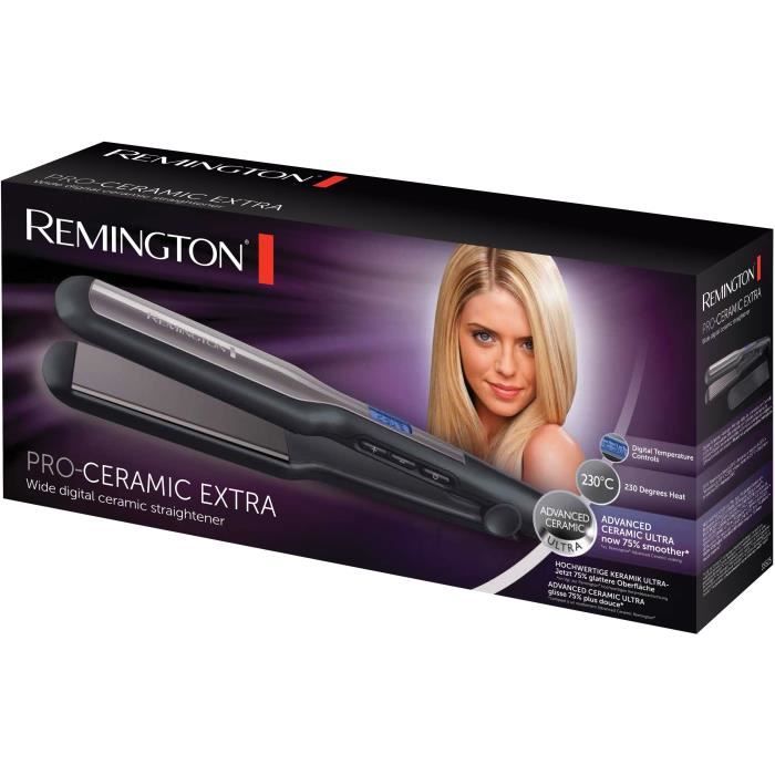 Remington S5525 Fer a Lisser, Lisseur Plaques Flottantes XL Advanced Ceramic, TempÈrature Modulable, Lissage Facile