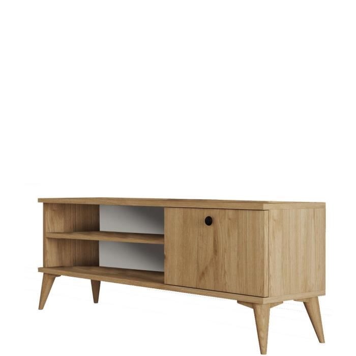 Meuble TV - RETRO - Chene - 120 x 30 x 45 cm