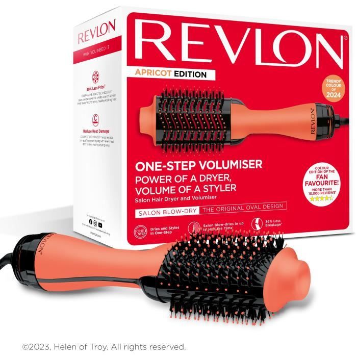 Brosse soufflante - REVLON - RVDR5222AE ONE STEP - Edition limitée - Volumisant et séchant - 2 températures - Abricot