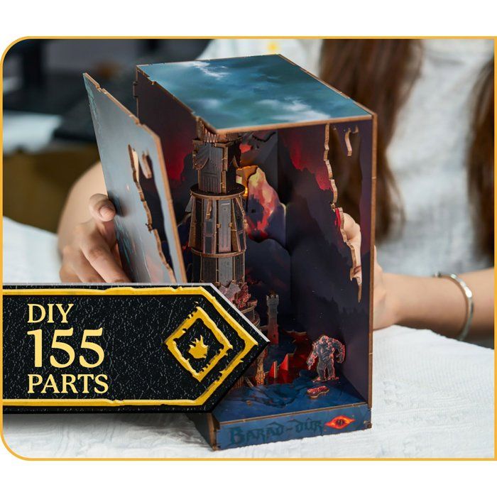 Book Nook - Kit DIY a construire Maquette 3D Serre Livre - REVELL - Tiny Adventures - Le Seigneur des Anneaux - Barad-Dûr - LED