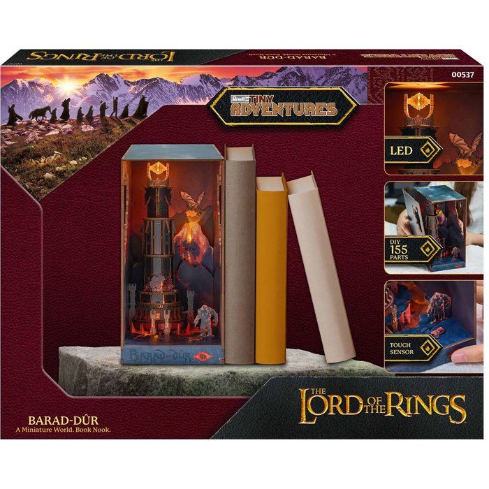 Book Nook - Kit DIY a construire Maquette 3D Serre Livre - REVELL - Tiny Adventures - Le Seigneur des Anneaux - Barad-Dûr - LED