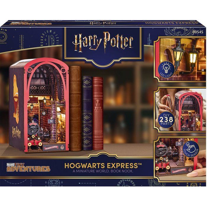 Book Nook - Kit DIY a construire Maquette 3D Serre Livre - REVELL - Tiny Adventures - Harry Potter - Le Poudlard Express - LED