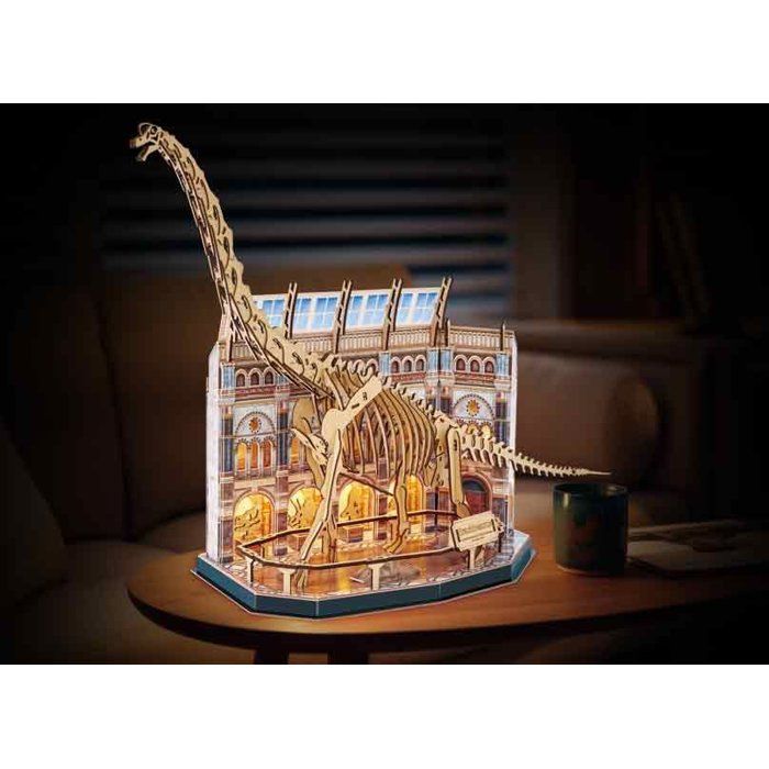 Puzzle 3D en bois - REVELL - Tiny Adventures - Natural Museum - Brachiosaur - LED