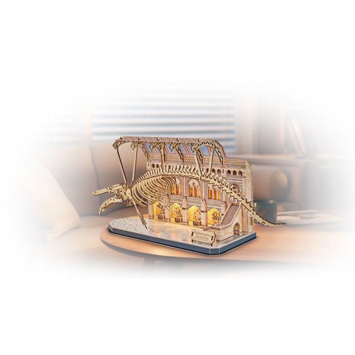 Puzzle 3D en bois - REVELL - Tiny Adventures - Natural Museum - Baleine Bleue - LED