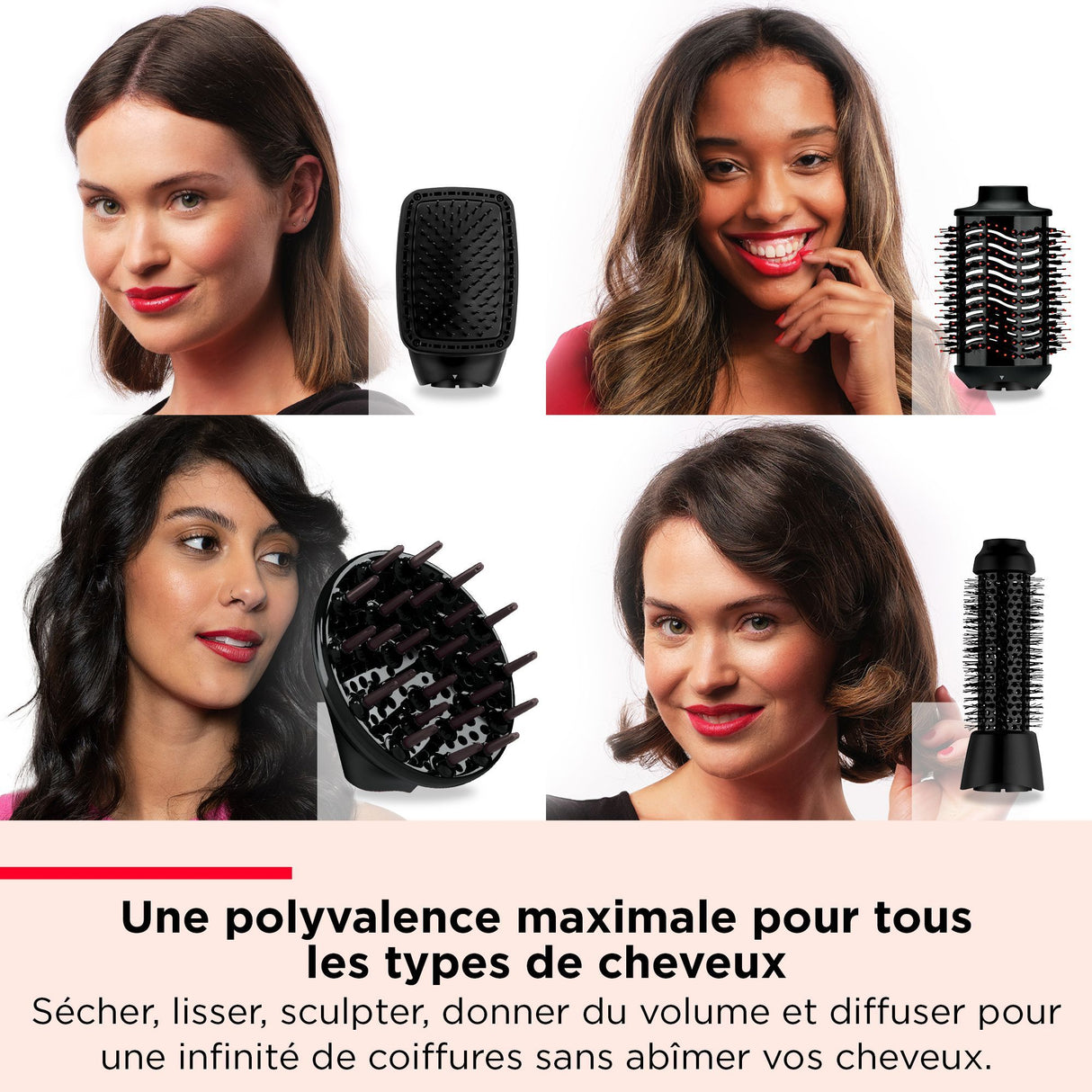 Multistyler 4-en-1 - REVLON - RVDR5373E - Pour cheveux texturés - 4 températures - Noir
