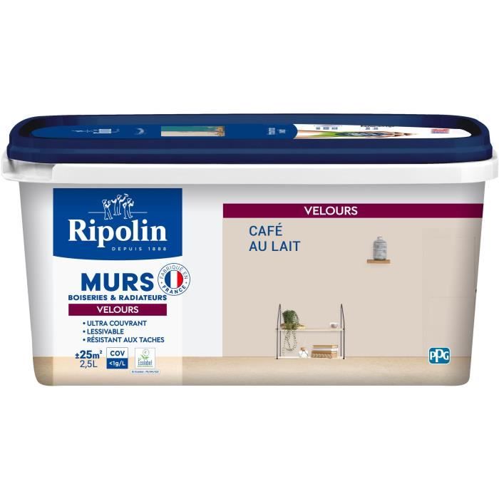 Peinture Intérieure - Café au Lait - 2,5L - Velours - Haute Opacité - Lessivable