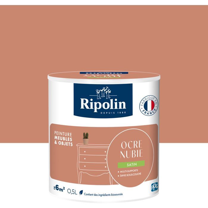 Peinture meuble et objet - Ocre nubie - Satiné - Ripolin - 0,5L