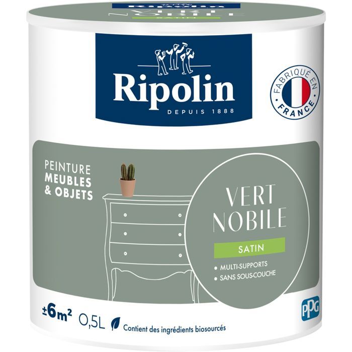 Peinture meuble et objet - Vert nobile - Satiné - Ripolin - 0,5L