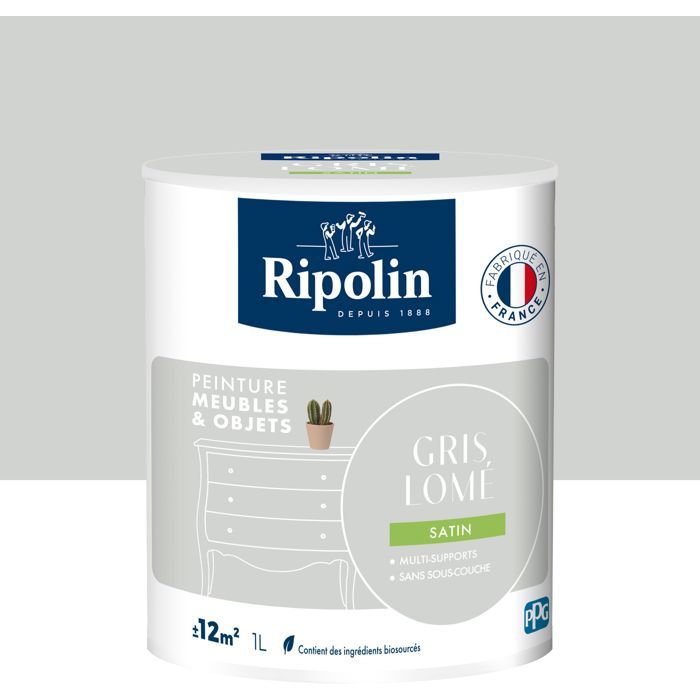 Peinture meuble et objet - Gris lomé - Satiné - Ripolin - 1L