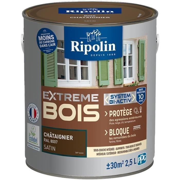 Peinture Extreme bois - Ch‚taignier satin - RIPOLIN - 2,5 L