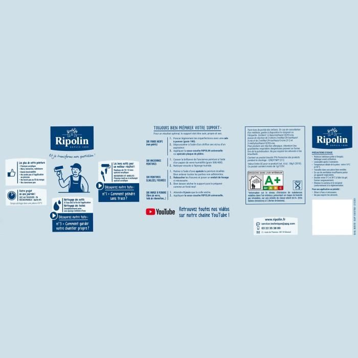 RIPOLIN CUISINE ET BAIN BLANC CASS… satin 2L