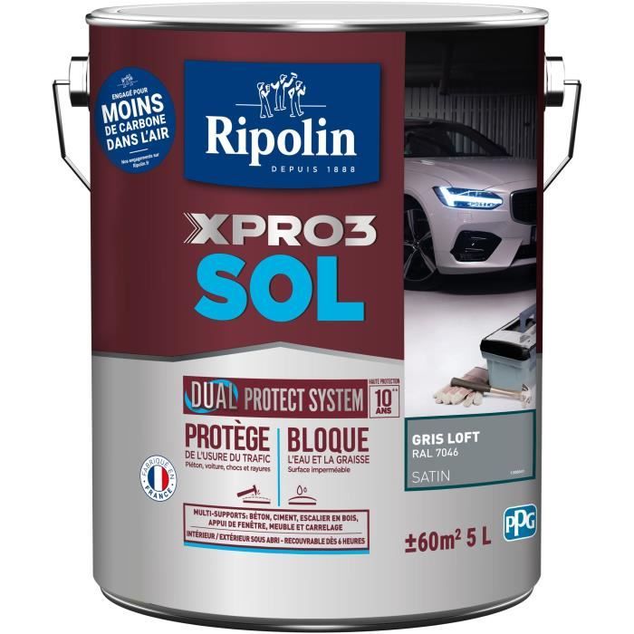 Peinture sol - RIPOLIN - Gris Loft - Mat - 5L
