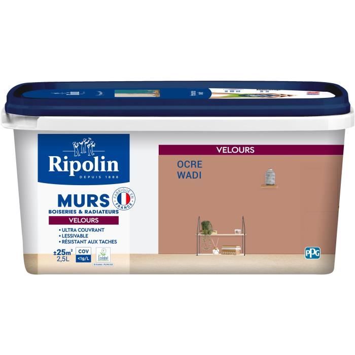 Déco murs boiseries & radiateurs ocre wadi velours - RIPOLIN - 2,5 L