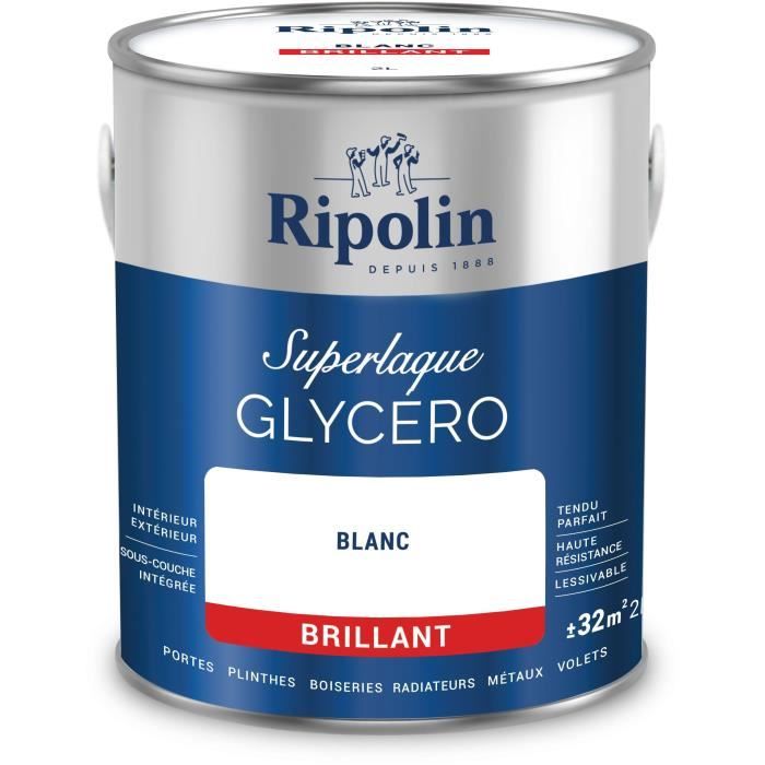 Laque glycéro blanc brillant - RIPOLIN - 2 L