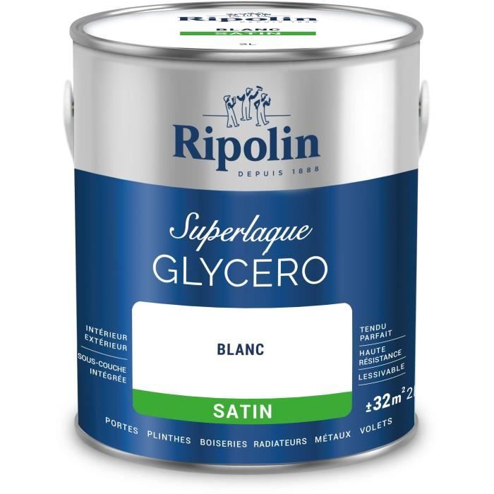 Laque glycÈro - RIPOLIN - 447559 - Blanc - Satin - 2 L