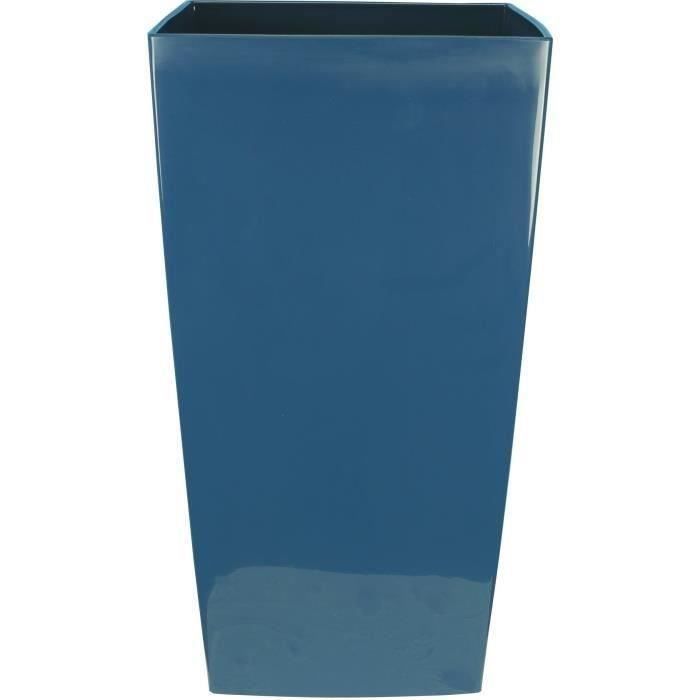 Bac a fleurs carré - RIVIERA - NUANCE - Plastique - H68,5x37x37 cm - Bleu