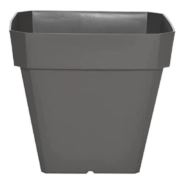 Pot de fleurs - RIVIERA - Soleilla - Carré - 40 x 40 cm - Gris pailleté