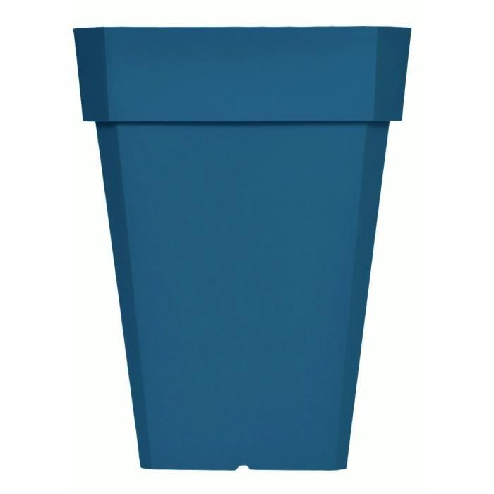 Bac a fleurs carré - RIVIERA - SOLEILLA - Plastique - H53x39x39 cm - Bleu