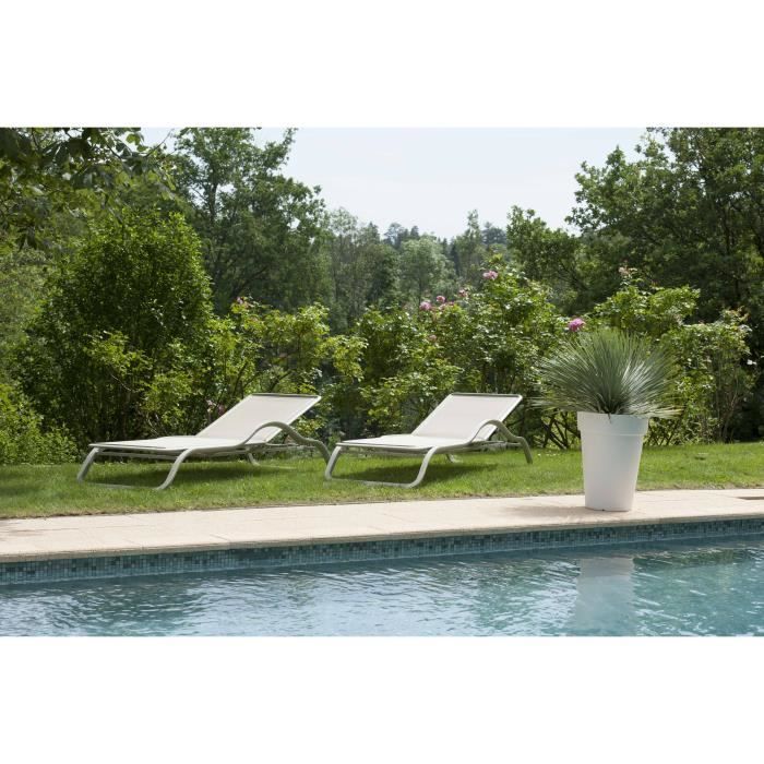 Pot de fleurs - RIVIERA - Soleilla haut - H52 x D39 cm - 37L - Blanc
