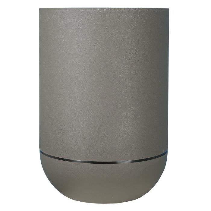 Bac a fleurs - RIVIERA - GRANIT TULIPE - Plastique - D50 x H71 cm - Gris